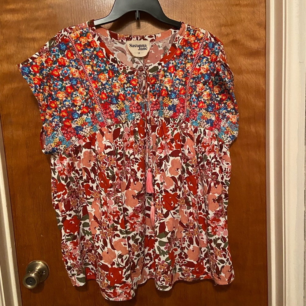 Savanna Jane Multicolor Floral Blouse